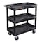 Luxor Tub Shelf Cart, High Density Polyethylene (Shelf)/Polyvinyl Chloride (Leg), 500 lb Load Capacity EC111HD-B - alternate 2