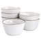 Elama Arthur 6 Piece Stoneware Bowl Set in Matte White with Gold Rim ELM-ARTHUR6B - alternate 1