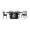 Homeroots Five Piece Black Oval Dining Set with Four Chairs 571705 - alternate 3