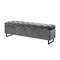 Homeroots 16" Gray Upholstered Velvet Bench with Flip top 530663 - alternate 2