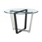 Homeroots 48" Clear And Black Glass And Iron Sled Base Round Top Dining Table 569433 - alternate 2