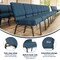 Flash Furniture Hercules Church Chair, Blue Back, 21-1/4 in W 25" L 33" H, Fabric Seat FD-CH0221-4-GV-BLUE-BAS-GG - alternate 2