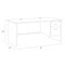 Hirsh Desk Pedestal, 30 in D X 29 1/2 in H, 66 in W X Steel, Charcoal/Mahogany 20538 - alternate 2