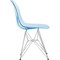 Leisuremod Bristol 5-Piece Modern Dining Set: Round MDF Table & 4 Eiffel Plastic Chairs with Chrome Legs, 5PK BTBL-35BL-CR19TBU4 - alternate 2