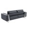 Homeroots 90" Gray Italian Leather Sofa With Silver Legs 491052 - alternate 2