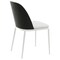 Leisuremod Tule Dining Chair with Velvet Seat & White Steel Frame, Black/Platinum Blue, 4PK TWCBL18BU4 - alternate 2
