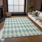 Homeroots 3' X 5' Teal Blue And Ivory Geometric Washable Indoor Outdoor Area Rug 577127 - alternate 2