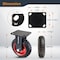 Powertec 6" Caster Wheels (1 Swivel & 1 Fixed), Heavy-Duty Industrial Plate Casters with Rubber Knobby Tread 17056 - alternate 2