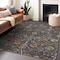 Homeroots 9' X 12' Navy Blue Brown And Red Floral Washable Indoor Outdoor Area Rug 603429 - alternate 3