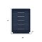 Homeroots 36" Blue Wood Five Drawer Gentlemens Chest 714481 - alternate 2