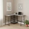 Homeroots 47" Gray and Black Wood and Metal Corner Trestle Computer Desk 489990 - alternate 2