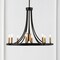 Jonathan Y Dante 26.75" 9-Light Transitional Modern Iron Adjustable Wagon Wheel LED Chandelier w/Downlight, Blac JYL7506A - alternate 2