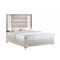 Homeroots Beige White And Chrome Wood Upholstered Lighted King Bed Frame 564756 - alternate 2