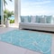 Homeroots 5' X 8' Teal Blue And Ivory Geometric Washable Indoor Outdoor Area Rug 612906 - alternate 2