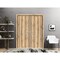 Sartodoors Slab Barn Door Panel, Planum 0017 Oak and Aluminum Strips, Sturdy Finished Flush Modern Doors, Pock PLANUM0017S-DUB-30 - alternate 2