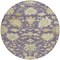 Homeroots 8' Eggplant Beige And Green Round Floral Washable Indoor Outdoor Area Rug 605201 - alternate 2