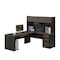 Bestar Connexion L-Shaped Workstation with hutch, Antigua/Black 93859-000052 - alternate 1