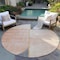 Homeroots 8' Coral Peach And Gray Round Abstract Washable Indoor Outdoor Area Rug 582898 - alternate 2