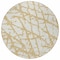 Homeroots 8' Gold And Ivory Round Abstract Washable Indoor Outdoor Area Rug 614349 - alternate 2