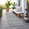Homeroots 8' Runner Cream and Tan Floral Washable Non Skid Indoor Outdoor Runner Rug 564321 - alternate 2