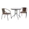 Flash Furniture Round Table Set, Aluminum, Glass, Metal, Plastic, Rattan, Clear TLH-087RD-037BN2-GG - alternate 1