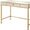 Homeroots 42" White and Gold Mirrored Writing Desk 491463 - alternate 2