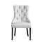 Homeroots Set of Two White And Espresso Tufted Faux Leather Dining Side Chairs 543524 - alternate 2