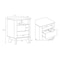 Manhattan Comfort Orlen 2-Drawer Multi-Purpose Nightstand & End Table in Whitewashed Oak NS1801-WO - alternate 1