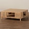 Bali & Pari Kalimantan Bohemian Light Honey Rattan and Mahogany Wood Square Coffee Table 248-13685-ZORO - alternate 2