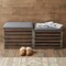 Homeroots 24in Gray and Brown Linen Upholstered Storage Bench with Flip Top 379836 - alternate 2