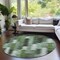 Homeroots 8' Olive Green And Fern Green Round Southwestern Washable Indoor Outdoor Area Rug 587346 - alternate 2