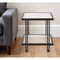 Homeroots 22" Black And Clear Glass And Steel Square End Table With Shelf 544196 - alternate 1