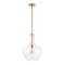 Jonathan Y Watts 13.25" 1-Light Mid-Century Modern Iron/Glass LED Pendant, Brass Gold/Clear JYL6401C - alternate 2