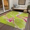 Homeroots 3' X 5' Lime Green Neon Pink And Ivory Abstract Washable Indoor Outdoor Area Rug 597782 - alternate 2