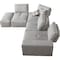 Homeroots Gray 100% Polyester Modular L Shaped Six Piece Corner Sectional 473563 - alternate 2