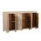 Homeroots 74in Natural Distressed Solid Wood Carved Floral Sideboard with Four Doors 634322 - alternate 2