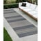 Homeroots 8' Runner Blue and Gray Striped Stain Resistant Indoor Outdoor Runner Rug 531643 - alternate 1
