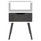 Homeroots 25" Gray And White Wood One Drawer Nightstand 534883 - alternate 1