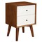 Homeroots 26" Solid Wood and Wood Two Drawer Nightstand 399269 - alternate 2