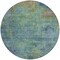 Homeroots 8' Blue Round Abstract Washable Indoor Outdoor Area Rug 608767 - alternate 2