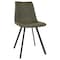 Leisuremod Markley Modern Leather Dining Chair with Metal Legs, Olive Green MC18G - alternate 1
