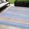 Homeroots 5' X 8' Lavender Sky Blue And Beige Striped Washable Indoor Outdoor Area Rug 631216 - alternate 2