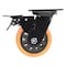 Vestil Polyurethane Swivel With Total Brake Caster 5 In. Diameter x 2 In. Width 726 lb Orange/Black CST-BN-5X2PUP-SWTB - alternate 3