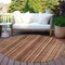 Homeroots 8' Rust Taupe And Gray Round Striped Washable Indoor Outdoor Area Rug 616384 - alternate 2