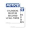 Signmission Cylinders Must Be Secured At All Times, 5 in W x Rectangle, Vinyl Decal OS-2PACK-NS-D-57-V-15388 - alternate 2