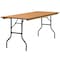 Flash Furniture Rectangle Folding Table, Wood Top, Wood Grain YT-WTFT30X72-TBL-GG - alternate 1