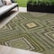 Homeroots 5' X 8' Olive Green Gray And Ivory Tribal Washable Indoor Outdoor Area Rug 598143 - alternate 1