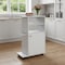 Homeroots White 24in Rolling Kitchen Cart With Storage 477879 - alternate 2