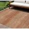 Homeroots 9' X 12' Copper Striped Washable Indoor Outdoor Area Rug 608465 - alternate 1