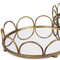 Homeroots Set of Two Antiqued Gold Metal And Mirrored Glass Round Vanity Trays 608712 - alternate 2